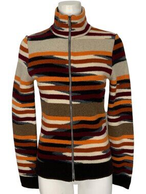 Missoni Sport Wool Cardigan Sweater 42 US M Striped Italy